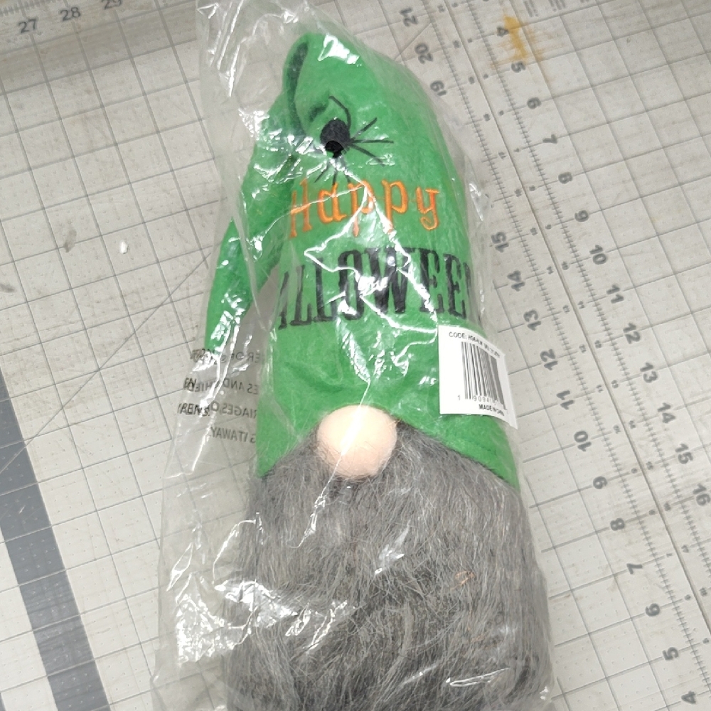 Green Halloween Gnome Plush-new